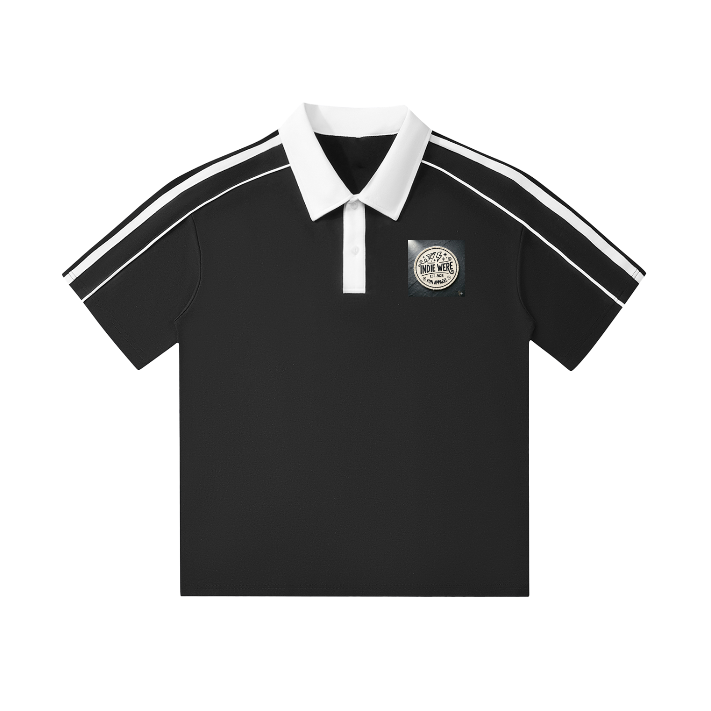 Contrast Collar Short-Sleeve Polo Shirt